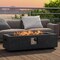 Grey Magnesium Oxide Fire Pit Table, 50,000 BTU and Stainless Steel Burner